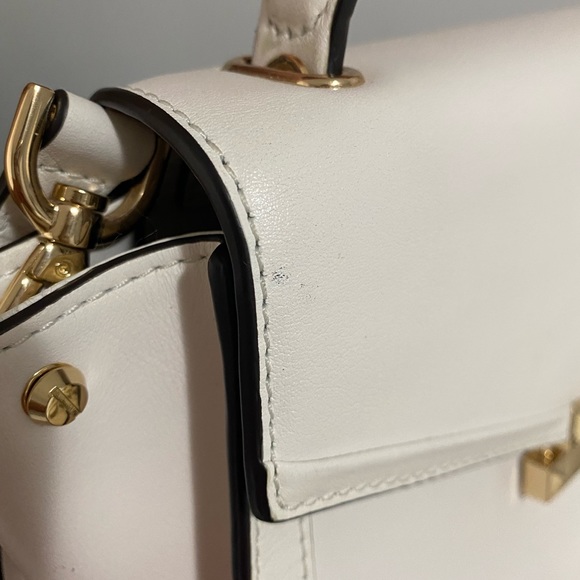 Michael Kors Whitney Medium Leather Satchel in white - Picture 5 of 10